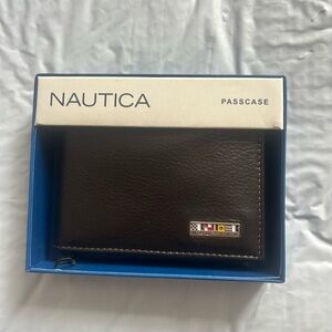 Nautica Dark Brown Leather Passcase